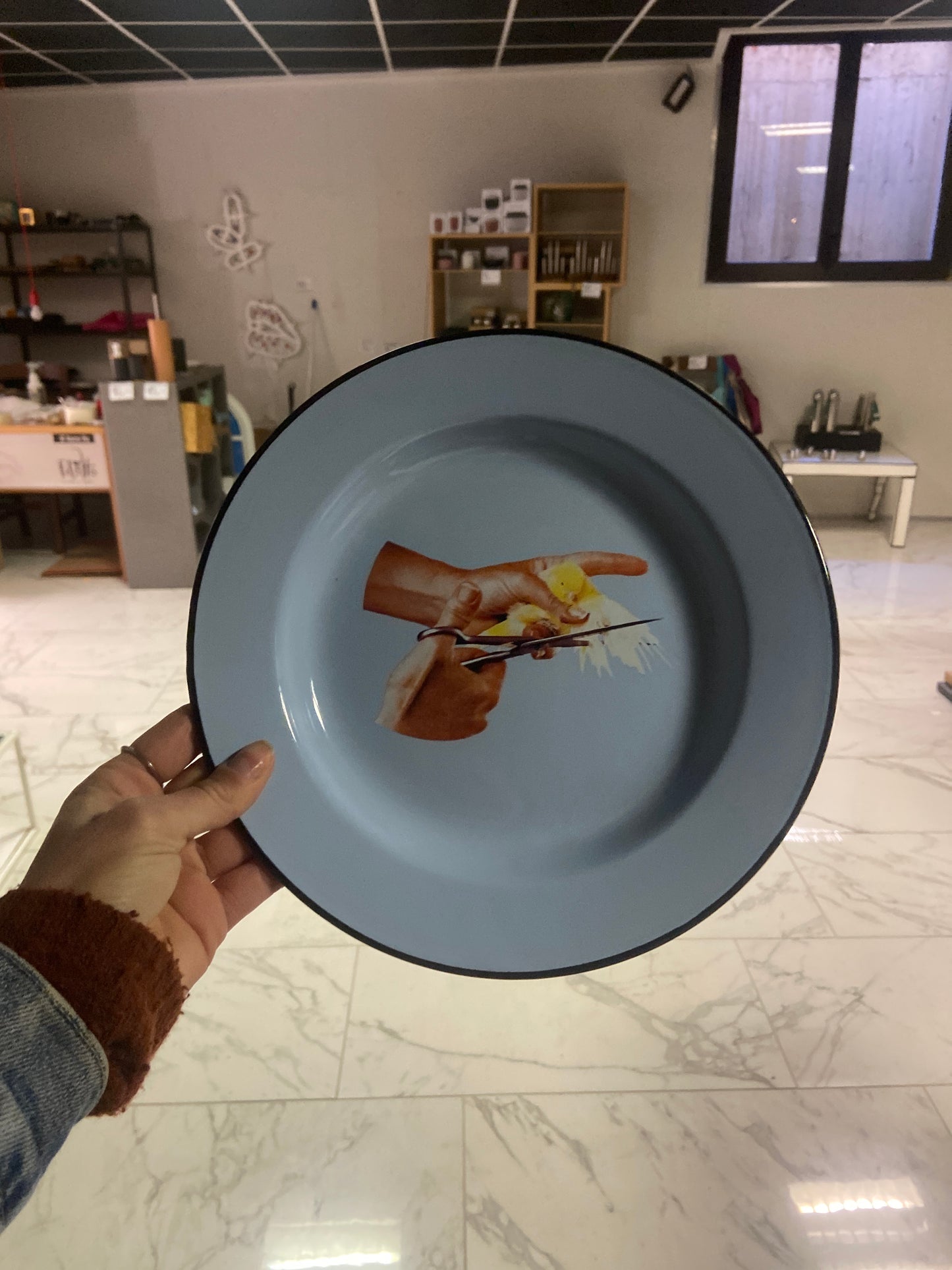 SELETTI TOILET PIATTO METALLO BIRD